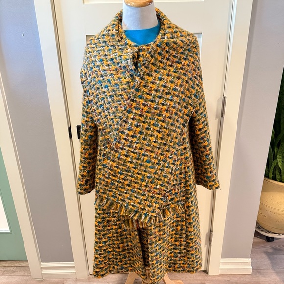 Vintage 60’s TINA LESER Multi-colored Wool Tweed Midi Dress Coat Set RARE - Picture 10 of 16